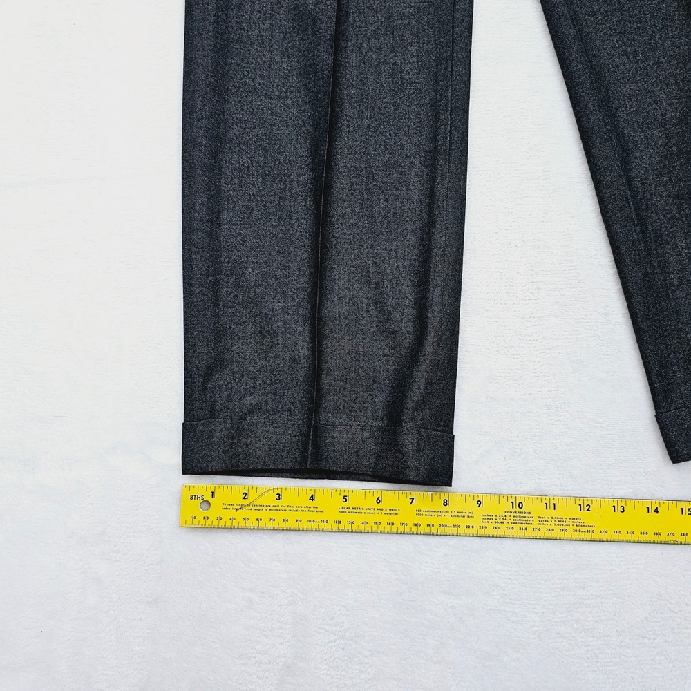 Brioni Trousers Mens (32) 30x29 Grey Wool Silk Pleated Cuffed Cannes Formal Ivy - Picture 8 of 10